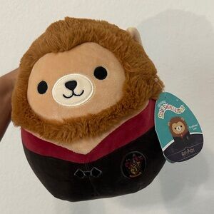 Squishmallows Lion Plush with Red and Brown